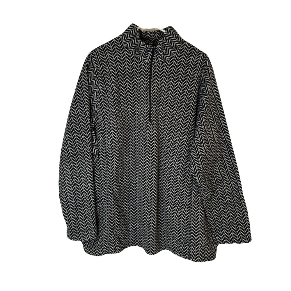Lands’ End Pullover Black White 2X